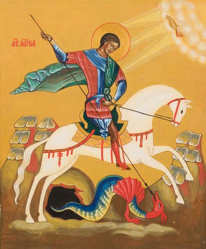 Русская православная икона великомученика Георгия Победоносца